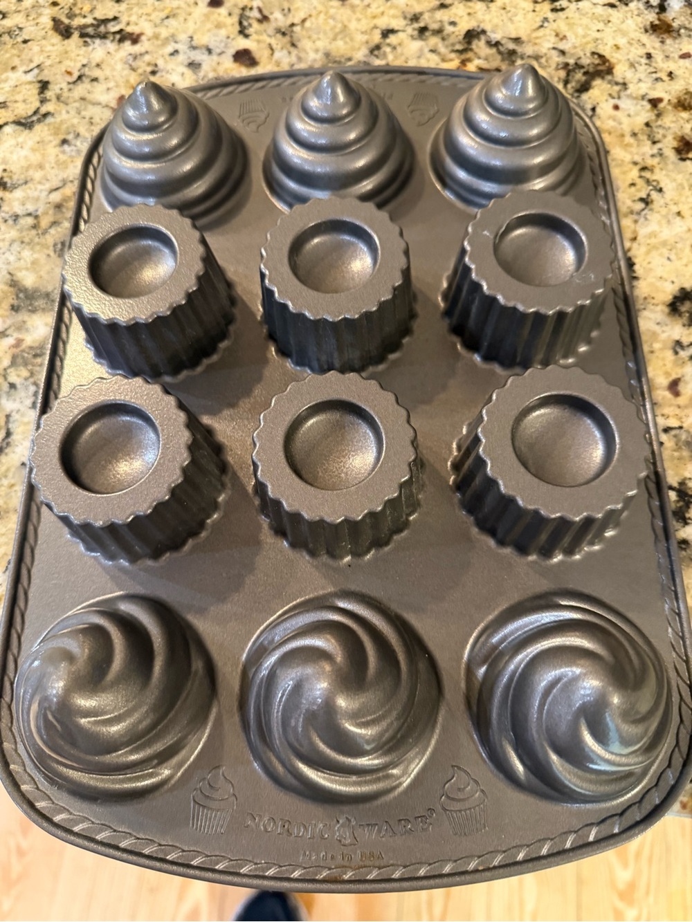 Nordic Ware Metallic Gray Filled Cupcake Pan
